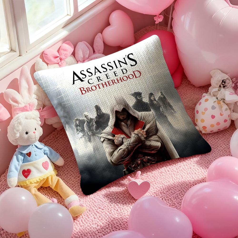 A-Assassin's Creed Игровая Наволочка На Подушку Натуральный Лен Наволочка Двусторонний Принт Декоративная Наволочка На Диван Домашний Декор Подарок