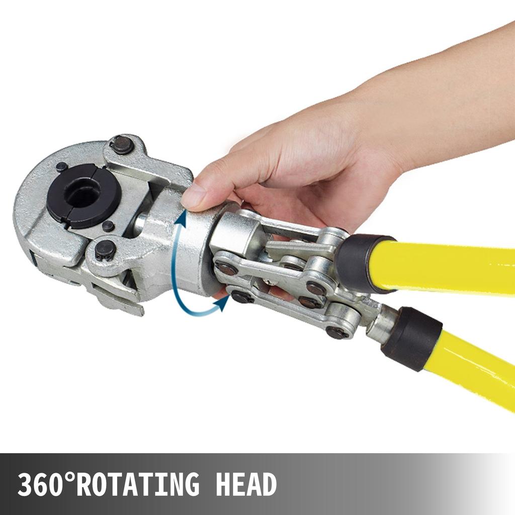 VEVOR Copper Pipe Crimper Plumbing Crimping Tool V 12-28mm, Pressing Tongs Copper Pipe Crimper Crimping Tool TH 16-32mm Jaws 360 degrees Head