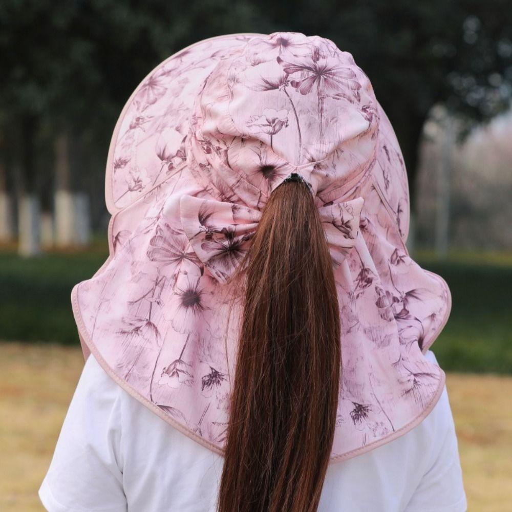 Face Neck Omnibearing Picking Tea Hat Breathable Mesh Sunscreen Hat Creative Women Sun Hat Riding