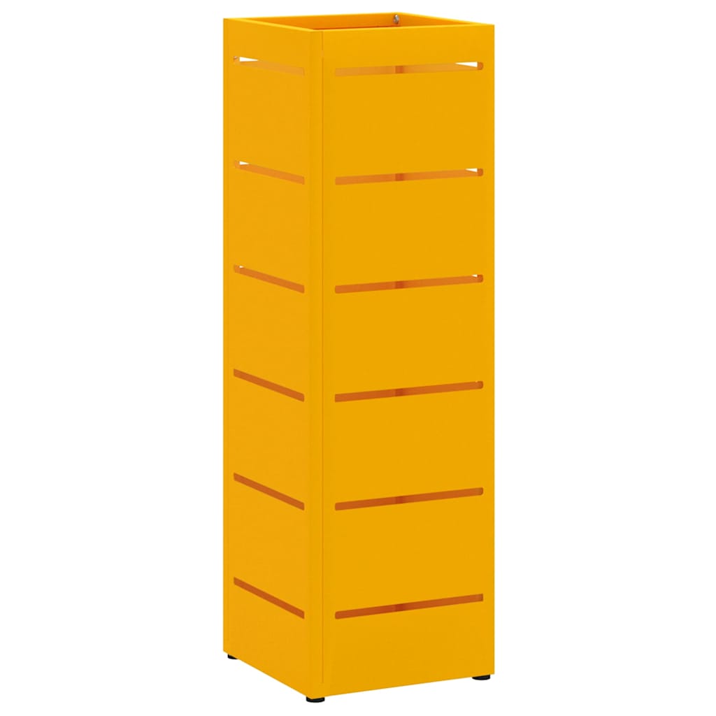 Umbrella Stand with Storage Mustard Yellow 15.5 x 15.5 x 49 cm Metal