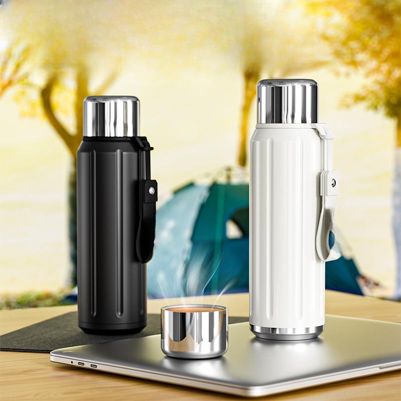 Cup with Glass of Water 316 Inner Stainless Steel Vacuum Flask 600 Ml Large Capacity Travel Mug