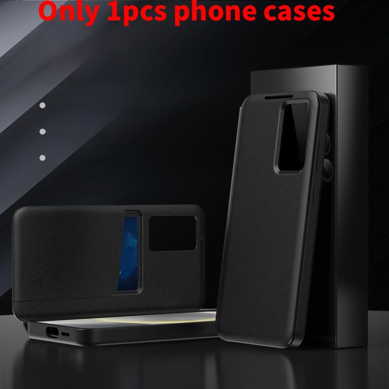 Window View Smart Leather Phone Case With Card Slot For Samsung Galaxy 5g S25