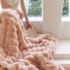 French Light Luxury Imitation Rabbit Fur Thickened Warm Cover Blanket Milk Velvet Tuscany Blanket
