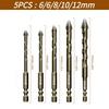 3-12mm Cross Hexagon Tile Drill Bits Set For Ceramic Carbide Glass Metal Alloy Cross Tile Drill Bit Set Drilling Tools