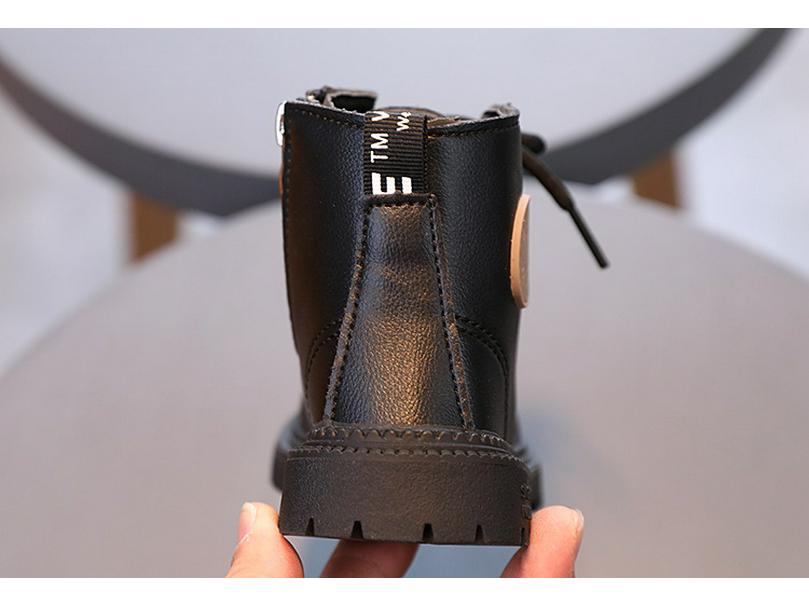 Детские ботильоны из мягкой кожи в британском стиле на осень/зиму 2025 года, нескользящие, на шнуровке и молнии