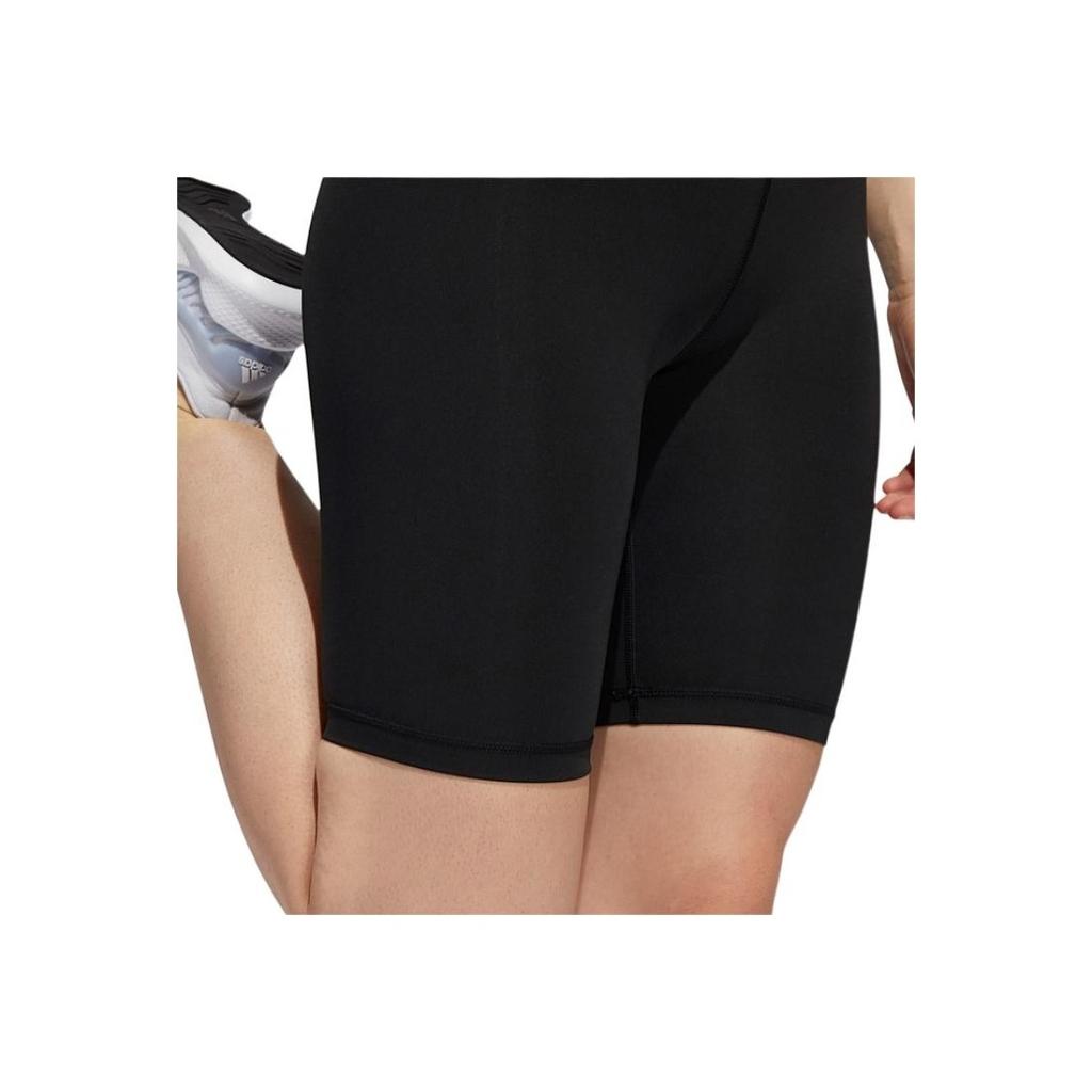 Adidas Solid Color Logo Print High-Waisted Tight Shorts Women Bottoms Black H64227
