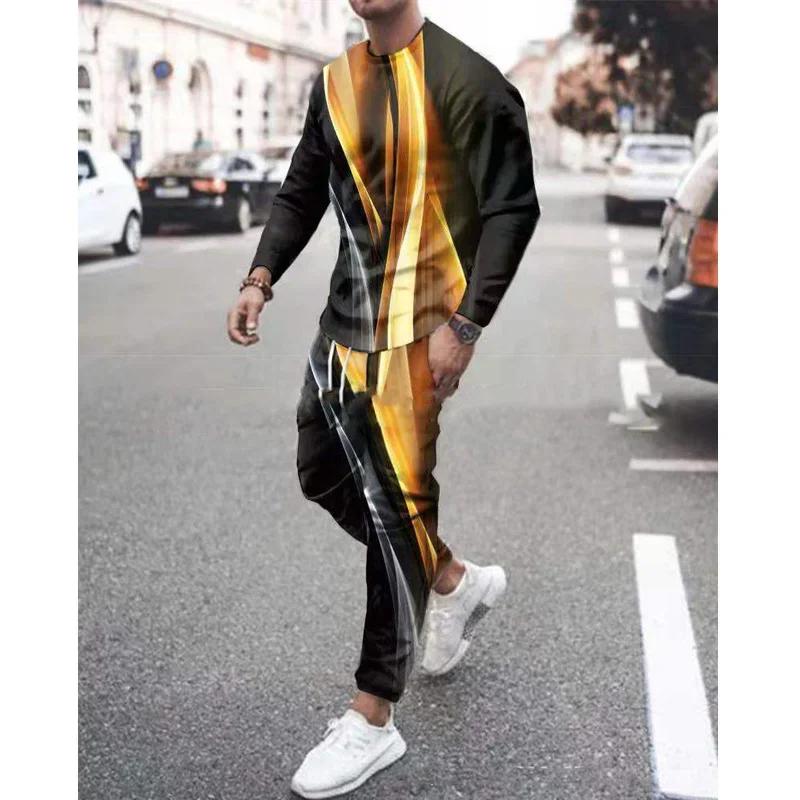 Men Tracksuit Suit Long Sleeve Tshirt 2 Piece Sets Poker Ace 3D Printed Fashion Oversized Men's Clothing Vintage Streetwear