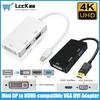 Mini DisplayPort To HDMI 4K VGA DVI Adapter Cable 3-in-1 1080P Thunderbolt Mini DP To VGA HDMI DVI Converter for Macs Laptop PC