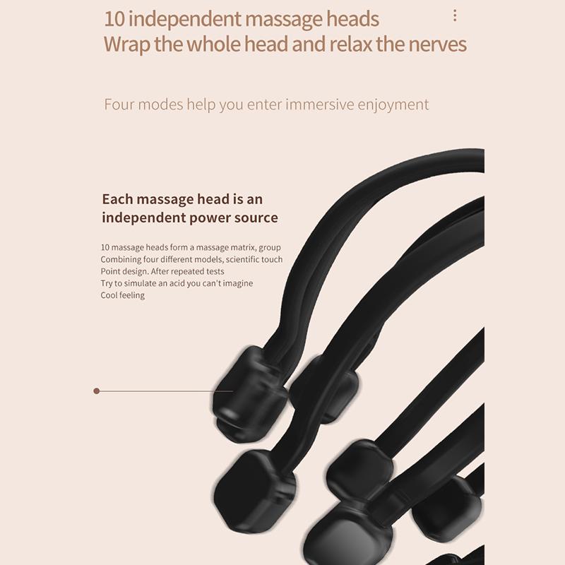 Электрический массажер для головы, скребок для головы, Bluetooth, музыкальная вибрация, массаж головы осьминога для расслабления и снятия стресса, лучший сон
