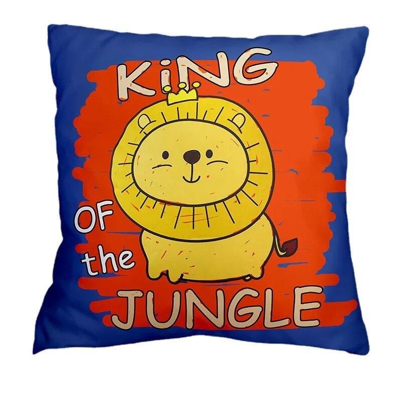 Office Seat Cushion Pillow Cartoon Cute Animal Pattern Print Pillow Case Bedroom Bay Window Cushion