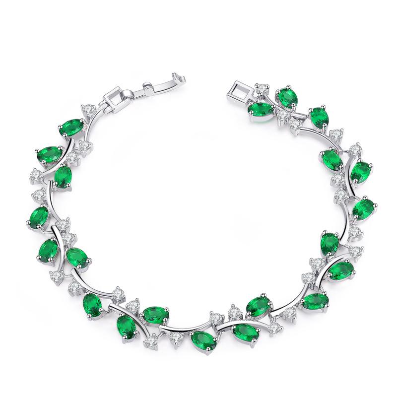 Корейская мода 18K Позолоченный белым золотом циркониевый браслет для женщин