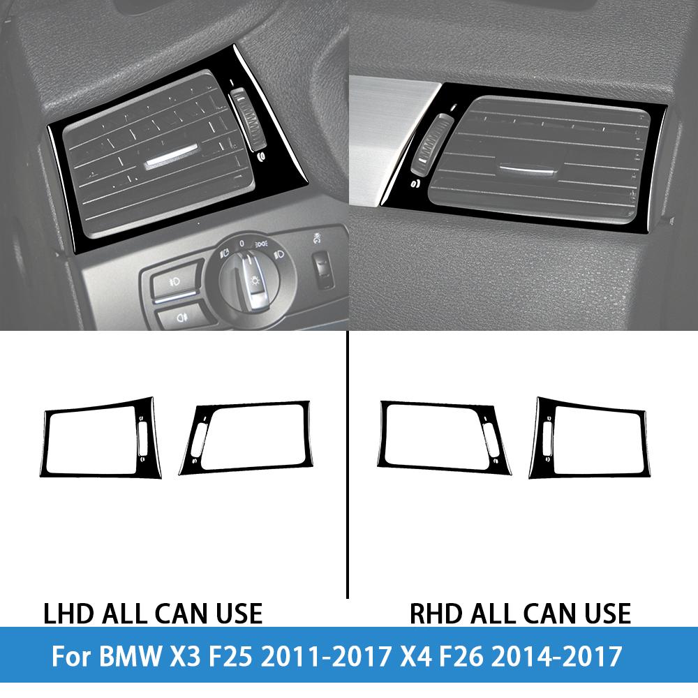 dsgur6 For BMW X3 F25 2011-2017 X4 F26 2014-2017Car Accessories Piano Black Interior Air Vent Taillight Console Trim Modified Sticker