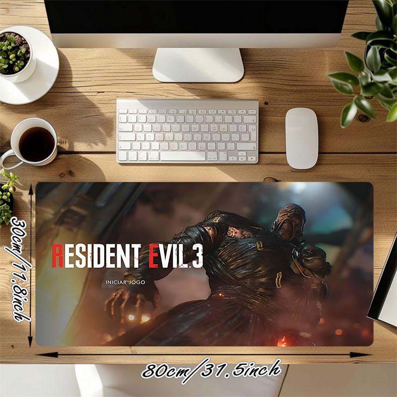 1Pc Resident Evil 3 Nemesis Pursuit Gaming Mouse Pad Keyboard Desk Mat Non-slip Rubber Lock Edge Waterproof Computer Mousepad for Office Home Decor S1