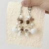 Cat Figurine Hairball Bead Pendant Mobile Lanyard Fur Ball Key Ring  Backpack Pendant