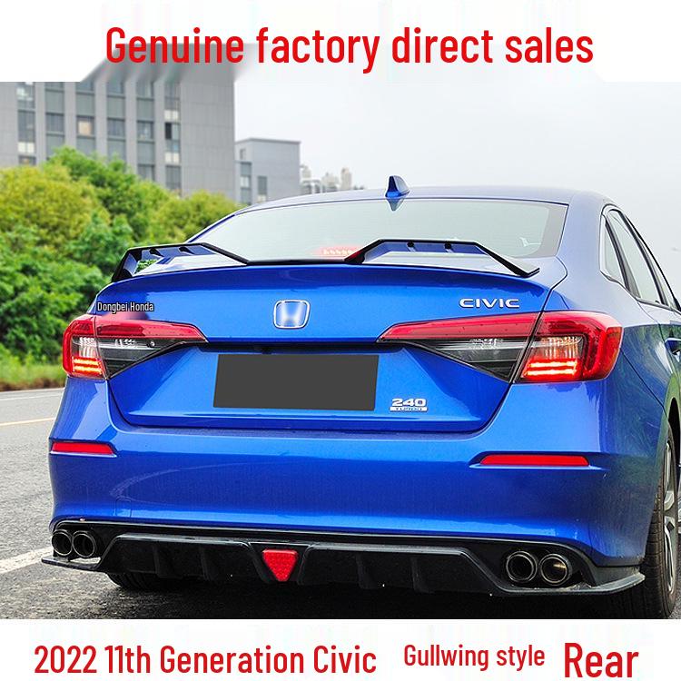 2022 Eleventh Gen Civic Type R Gullwing Rear Spoiler, Non-Destructive Install