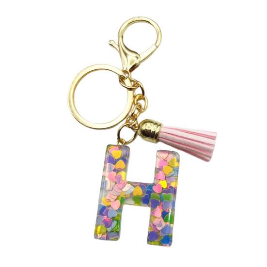 Красочный акриловый брелок с розовыми кистями, декор, буквенная чашка, кулон, брелок для ключей, украшение для бутылки с водой, подарок на день рождения