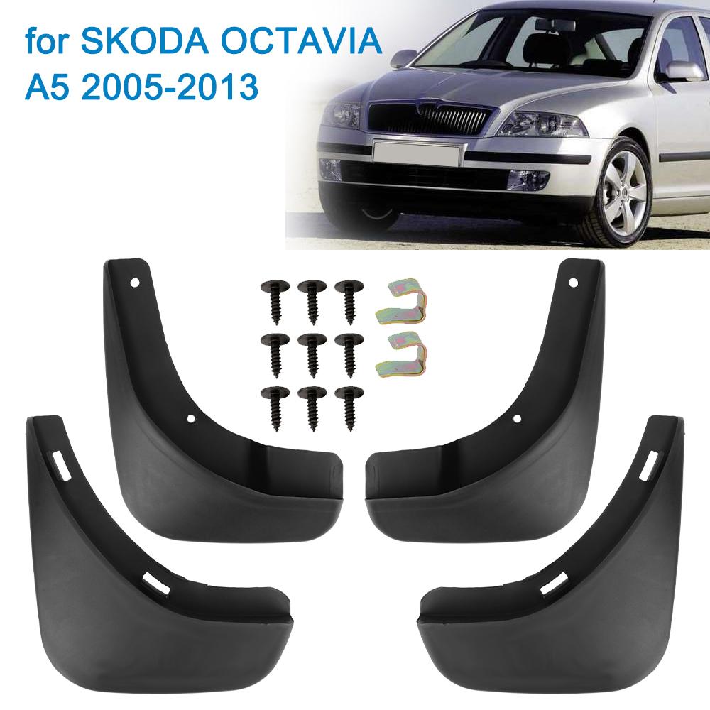 Брызговики переднее и заднее крыло для SKODA OCTAVIA A5 2005-2013, 4 шт., автомобильные аксессуары, брызговики, автомобильная грязь