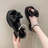 Women's 2025 Summer Fairy Style Platform Sandals with Bow and Pearls