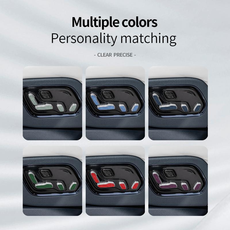 For ZEEKR 9X 2025 2026 Italian Suede Seat Side Adjustment Button Anti Scratch Protection Decorative Sticker Interior Accessories