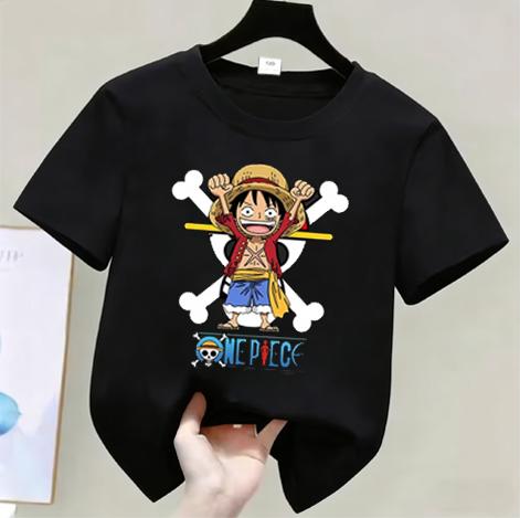 One Piece Boys and Girls Tshirt Summer Childrens Anime Tshirt Cute Clothes Fashion Cartoon Tshirt Birthday Gift Top
