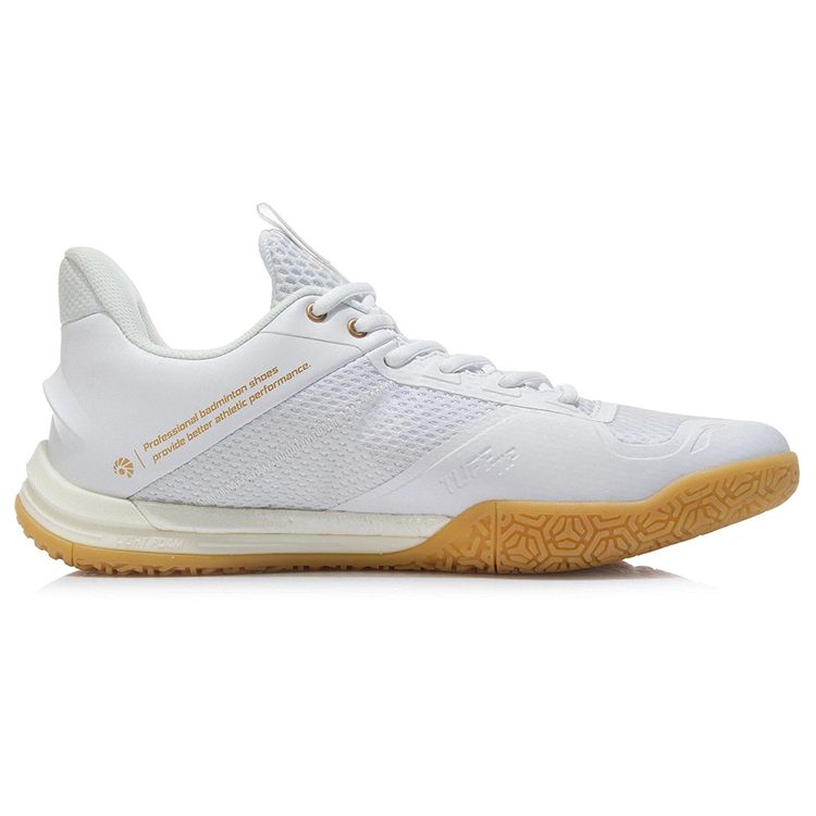 Кроссовки Li Ning Ground Flight SE из искусственной кожи с сеткой, амортизирующие, нескользящие, износостойкие, дышащие, низкие, для бадминтона, мужские, белые, AYZR007-3