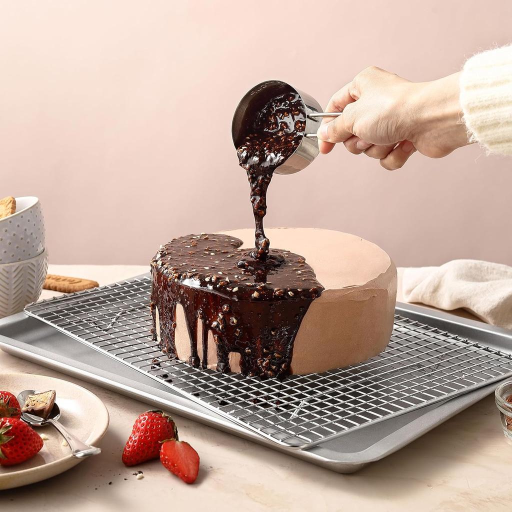 Spring Chef 10 x 15 Inch Stainless Steel Cooling Rack for Cooking & Baking - Heavy Duty Cookie Cooling Rack for Kitchen - Oven Safe - Fits Jelly Roll