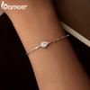 BAMOER из стерлингового серебра 925 пробы, сверкающий браслет-капелька, благородный и элегантный браслет для женщин, повседневная одежда, ювелирные украшения