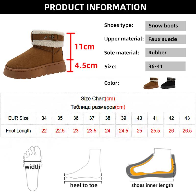 Модные женские однотонные зимние ботинки на платформе из искусственной замши с утолщенным плюшем, теплые ботильоны для женщин с толстой подошвой, удобные зимние ботинки