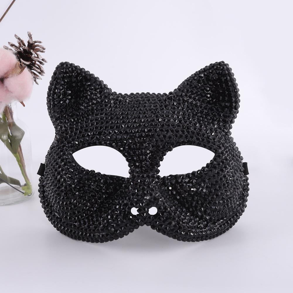 Rhinestone Halloween Masquerade Mask - Sparkling Half-Face Party Mask Fashion Accessory