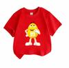 Kids Boys Girls Crew Neck Short Sleeve T-Shirt, 100% Cotton Casual Funny Yellow Smiling Round Character Printed Tees for Children Daily Wear Summer So