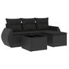 VidaXL Salon de Jardin avec Coussins 5 pcs, Canapés de Terrasse, Ensemble de Meubles de Patio, Mobilier d'Extérieur, Noir 3253612