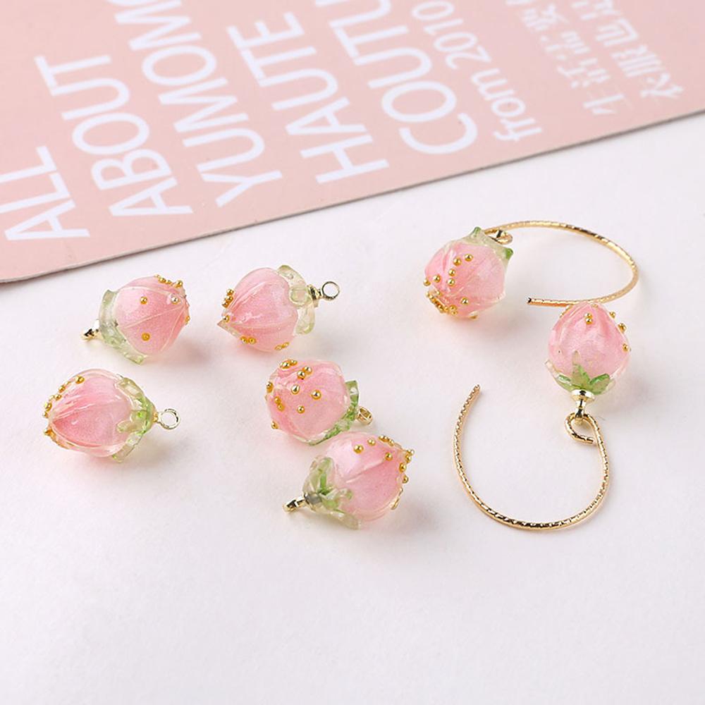 Подвеска для волос из смолы, серьги своими руками, изготовление ювелирных изделий, кулон в виде клубники, аксессуары для украшений своими руками