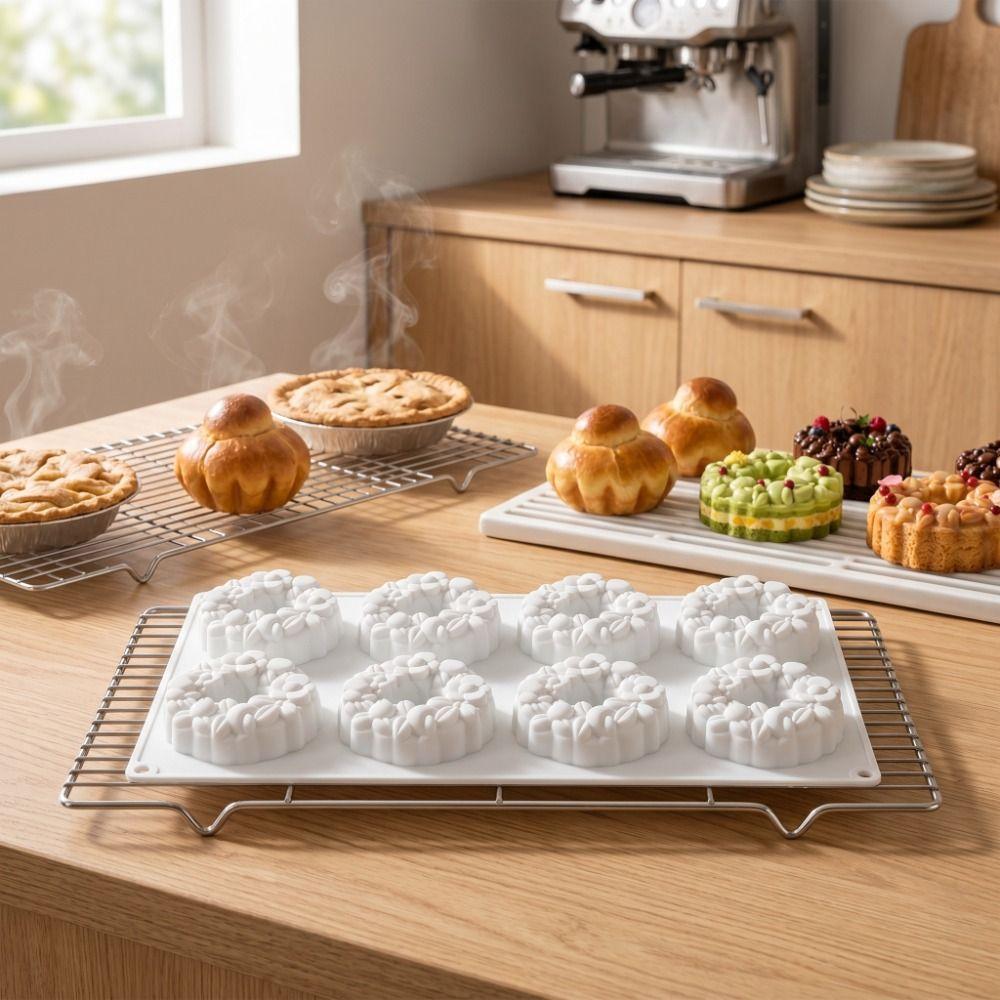 8-Cavity Chocolate Dessert Mold Reusable Baking Cake Molds New Pudding Mould  Pastry Making