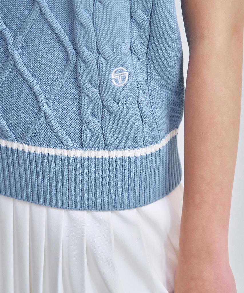 SERGIO TACCHINI W V-Neck Cable Knit Vest