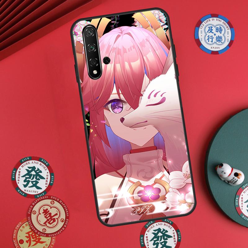 Чехол Genshin Impact Яэ Мико для Huawei Nova Y73 Y72 Y90 Y70 Y60 Y91 Y61 12s 12i 11i 8i 9 10 SE P40 Lite P60 P30 Pro