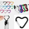 10pcs Fashionable Heart Shape Spring Carabiner Keychain Accessory Portable for Hiking and Backpacking Key Holder