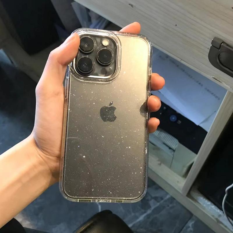 Роскошный Блестящий Глиттер Блинг Прозрачный Чехол Для iPhone 11 12 13 14 15 16 Pro Max XR XS X 7 8 Plus SE 2020 Модный Ударопрочный Чехол