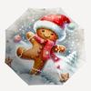 Gingerbread Man Themed Travel Umbrella-8 Ribs Automatic Opening and Closing, Portable Folding Design, Compact and Stylish Umbrella Suitable