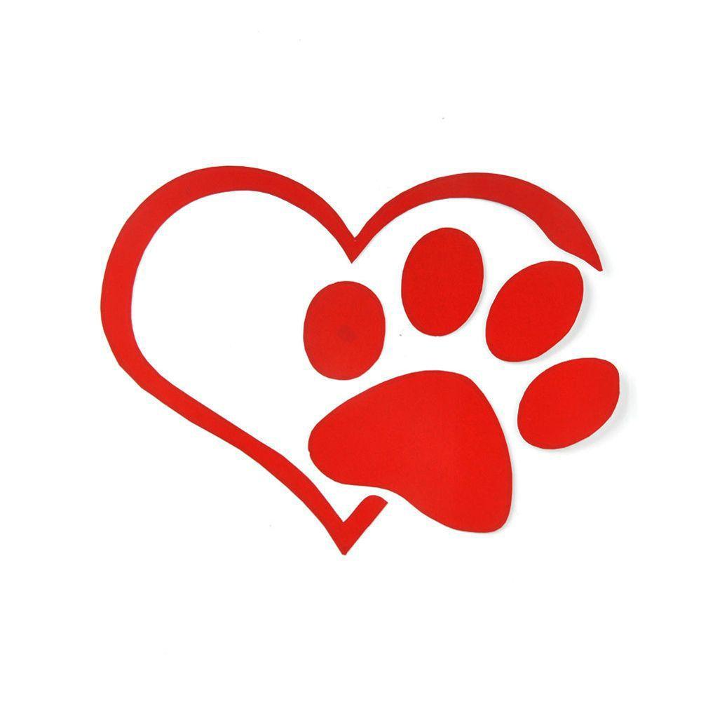 Наклейка с милой собакой, кошкой, сердцем, лапами, светоотражающая наклейка для автомобиля, наклейка на окно, след питомца