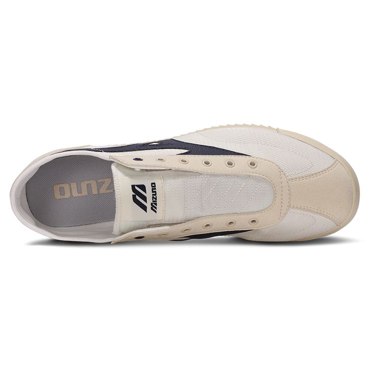 Mizuno LG 60S Ретро Удобные Слипоны Низкие Повседневные Кроссовки Унисекс Белый Синий D1GH240205
