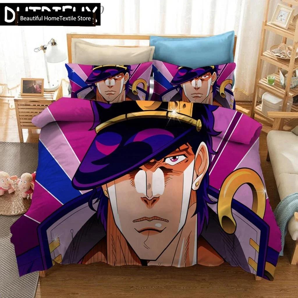 Аниме JoJo's Bizarre Adventure 3D НОВЫЙ Пододеяльник Наволочка Комплект Постельного Белья Взрослый Мальчик Девочка Украшение Спальни Односпальный Двуспальный Большой