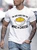 Unisex Crew Neck Tee Funny Mac And Cheese Bowl Print Cotton Short Sleeve Loose Summer Street Breathable Daily Casual Basic Wear Top