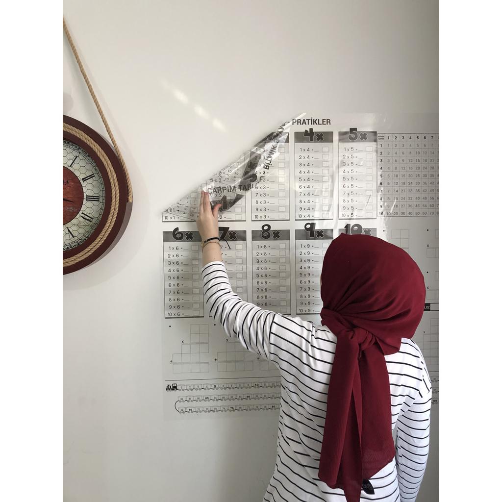 Educational Practical Multiplication Table Transparent Smart Paper Board 100x100 Cm Blackboard + Pen
