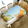 Pineapple Orange Juice Pattern Resort Beach Tablecloth Thicken Cotton Rectangular Round Table Cloth For Wedding Picnic Party
