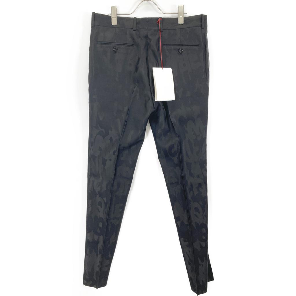 Alexander Mcqueen Black Logo Painted Pants Bottoms 50 blackUsed