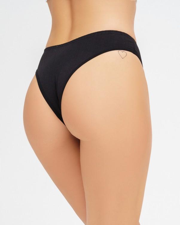 ISSA Plus Textured Cotton Bikini Bottom