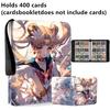 400pcs/900pcs Sailor Moon Card Album Book Folder 4/9 Card Slots Collections Zipper Double Pocket Zipper Card Binder Holder