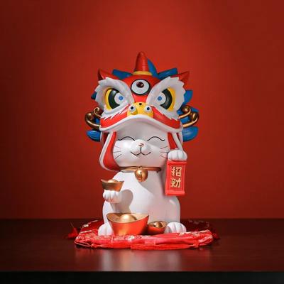 Запретный город танец льва Lucky Cat смола домашний декор, подарки к открытию магазина, практичные и богатые, культурные и творческие подарки