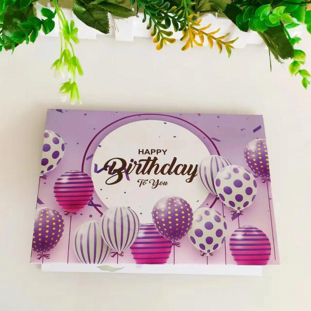 Fireworks Effect Happy Birthday Card Blowable Led Candle Birthday Cake Postcards  Mom