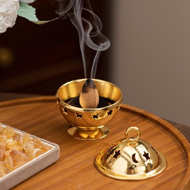 Держатель для благовоний Конусные благовония Держатель для благовоний Металлический кадило Орнамент Духовный Ароматерапия Медитации Подарок